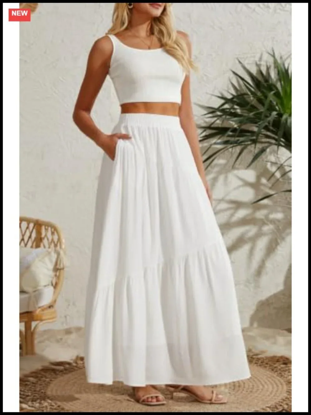 Flowy Maxi Skirt High Waist A-Line with Pockets Lightweight Rayon